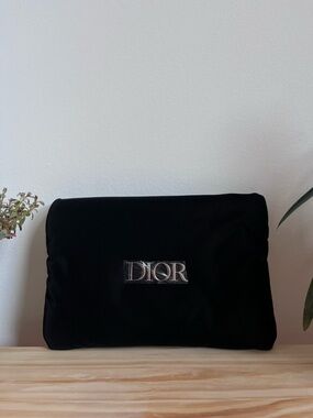 Dior Black Satin Toiletry Pouch